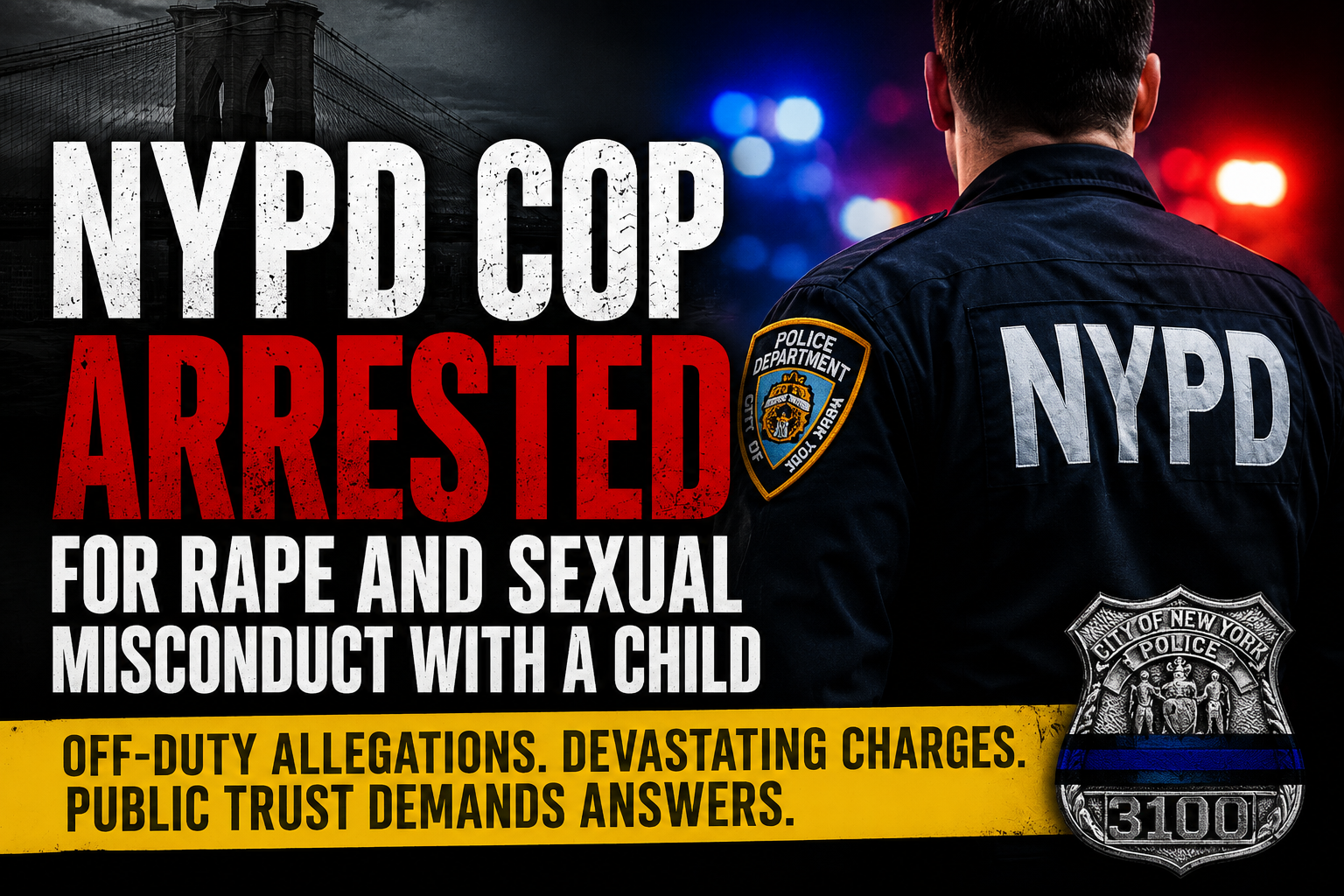 NYPD Child Rape Arrest headline image about police accountability and child protection