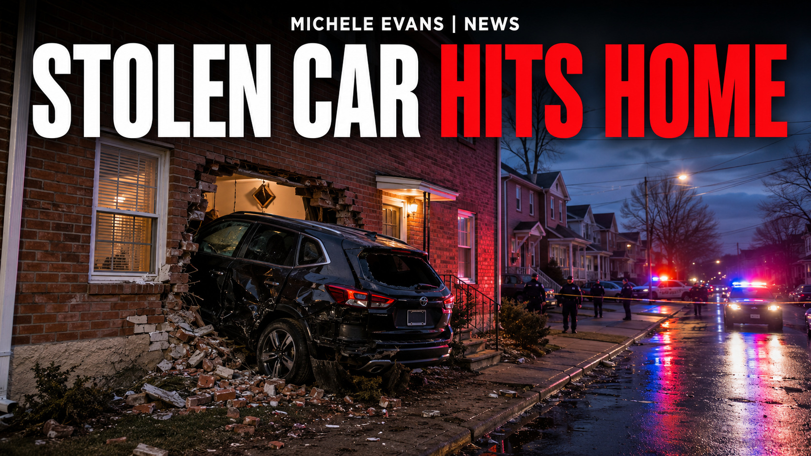 Damaged vehicle crashed into a Staten Island home