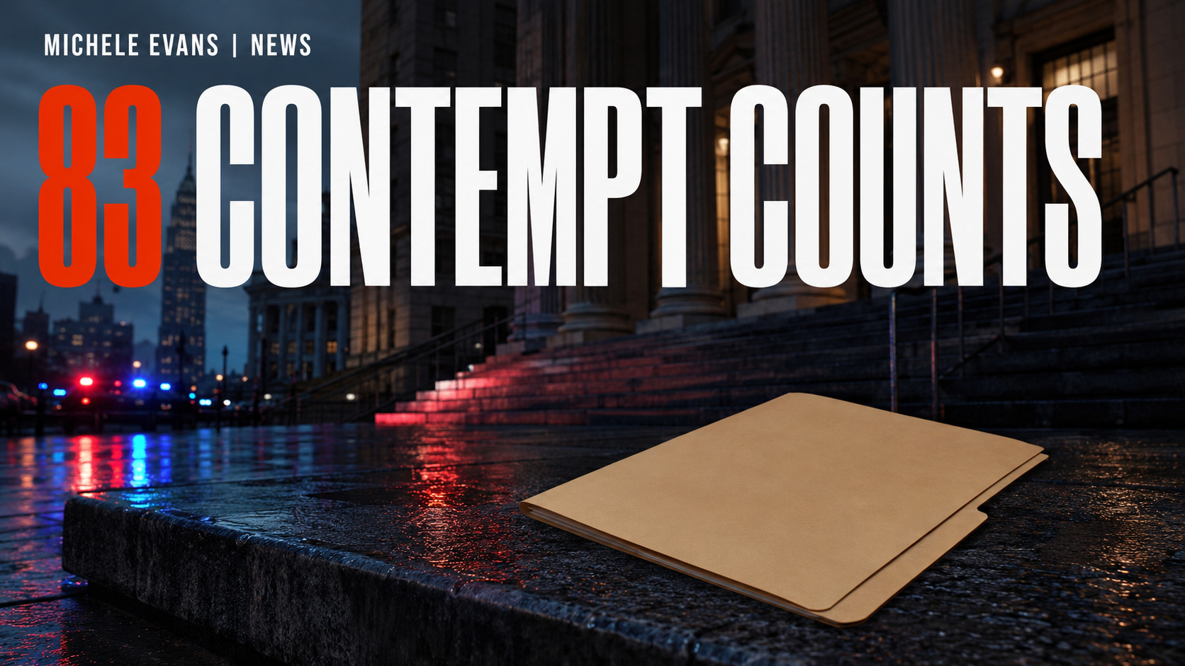 Manhattan Criminal Court headline image reading 83 Contempt Counts