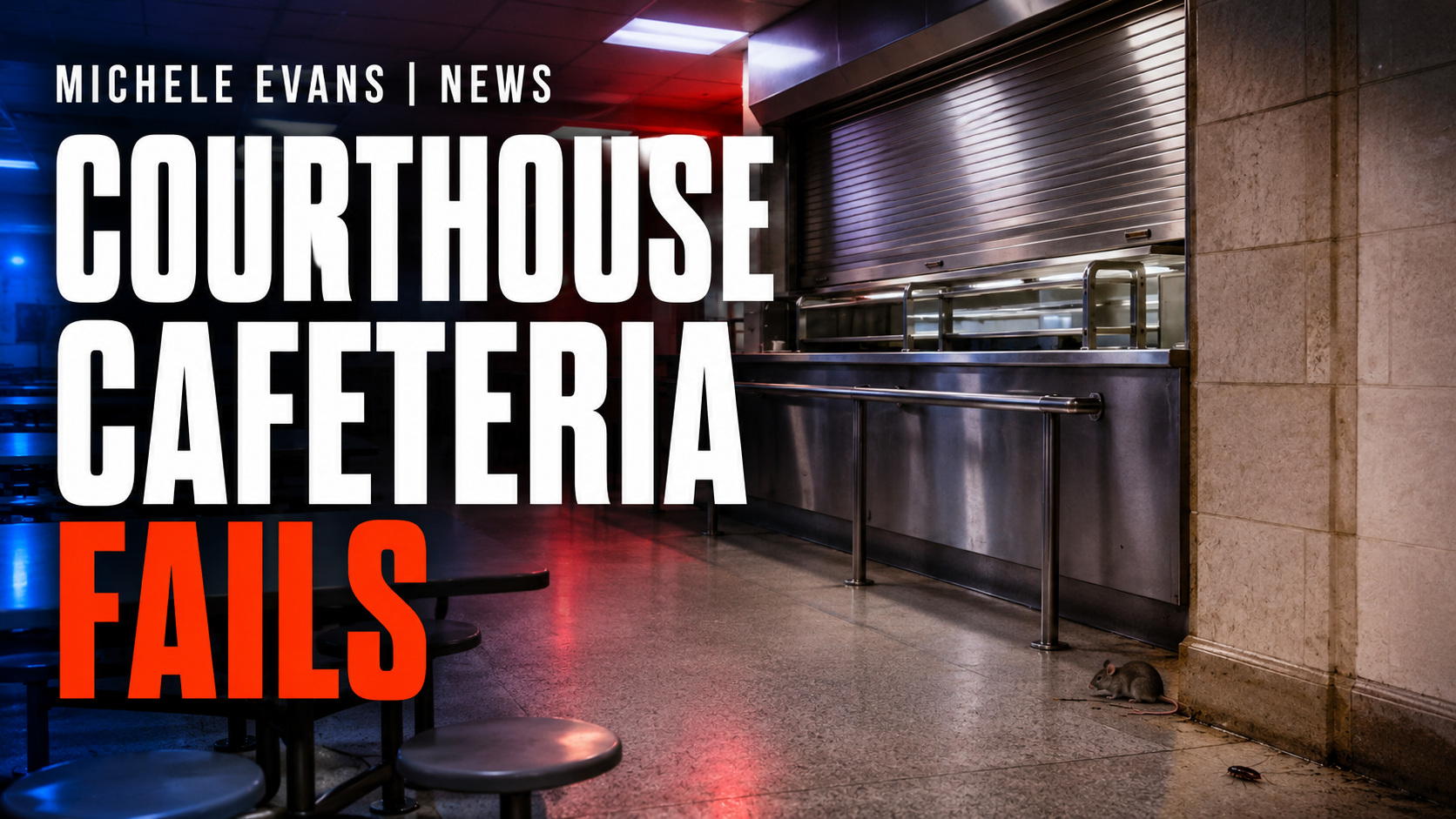 Closed courthouse cafeteria at Manhattan Criminal Court with headline Courthouse Cafeteria Fails