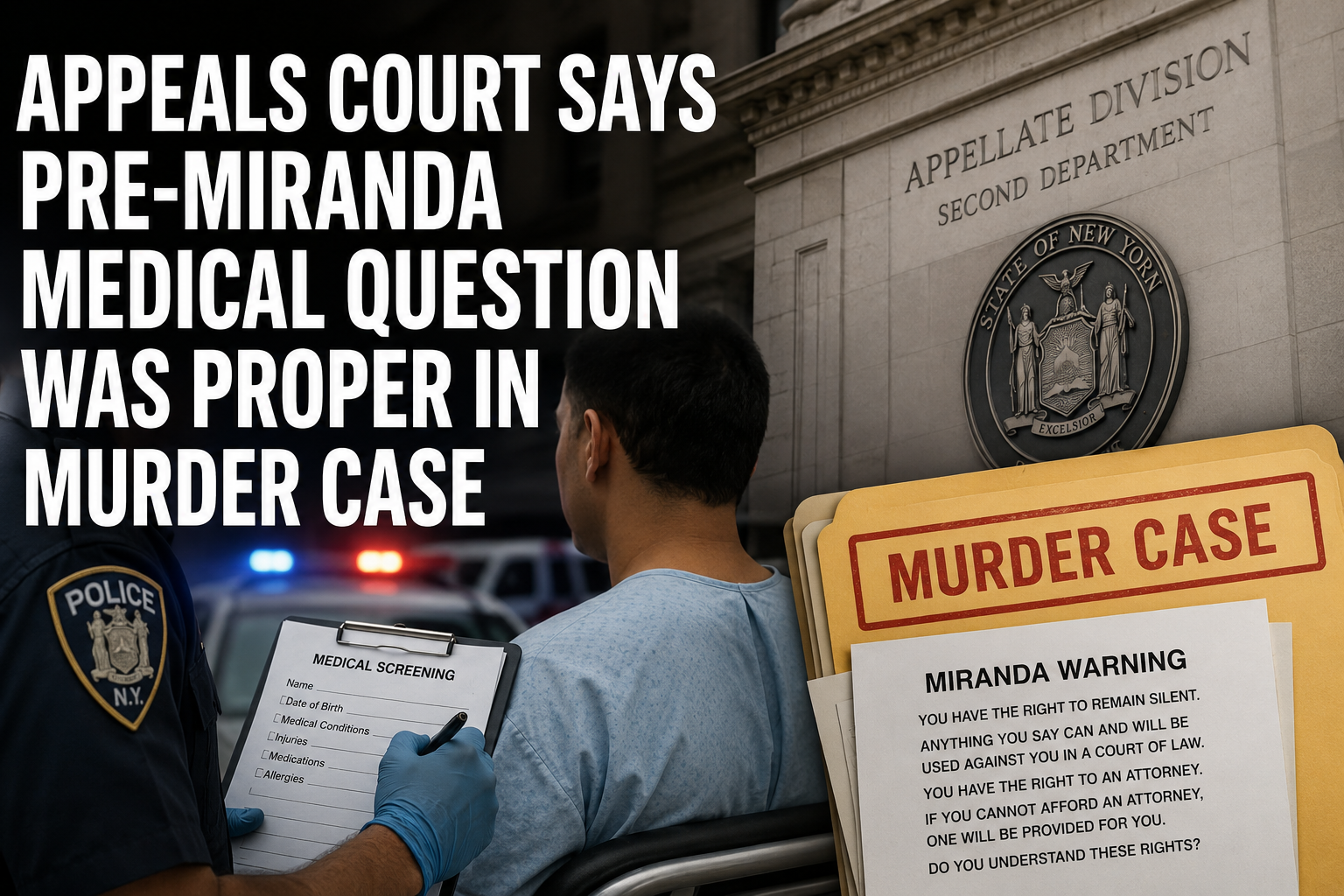 Appeals Court Says Pre-Miranda Medical Question Was Proper in Murder Case