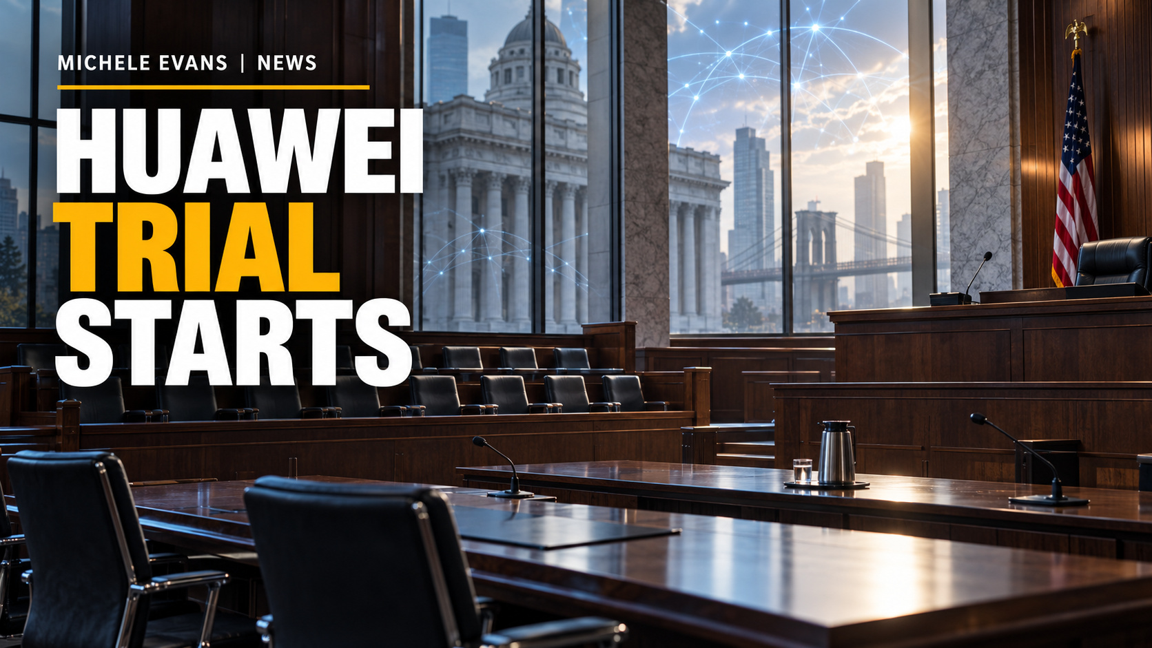 Michele Evans News headline image about the Huawei federal trial in Brooklyn