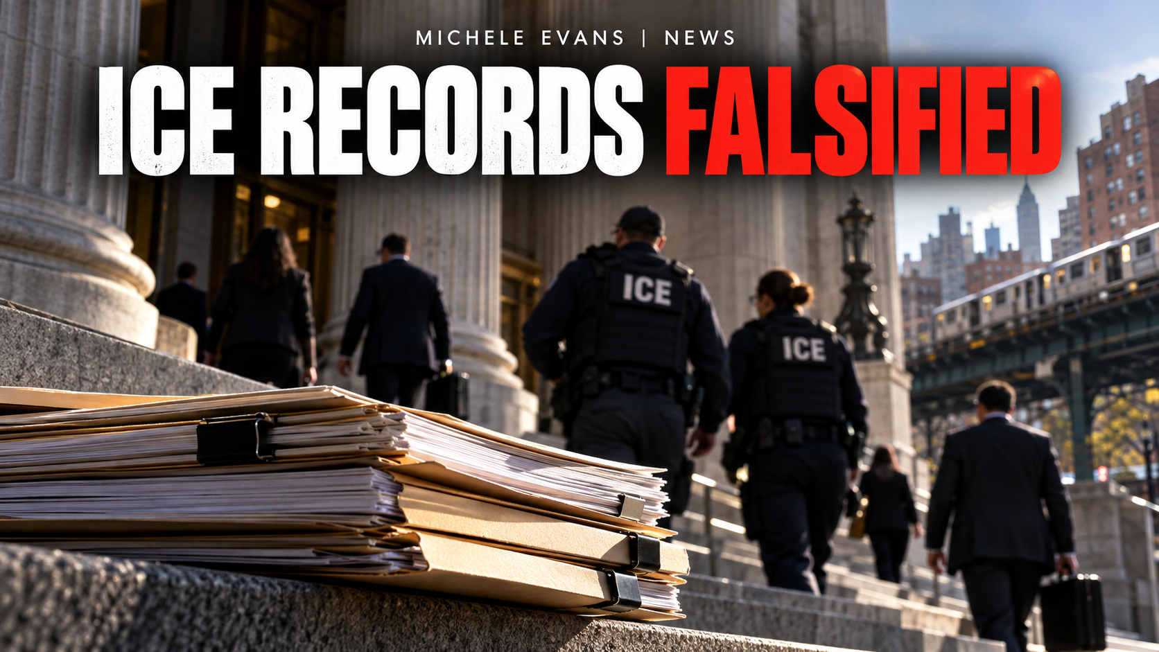 Federal court accountability headline image reading ICE RECORDS FALSIFIED
