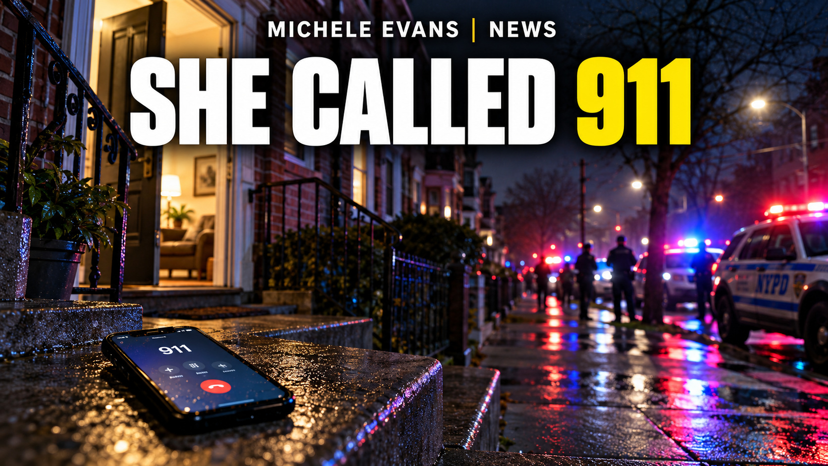 Queens emergency scene for a story about a woman shot by police after calling 911