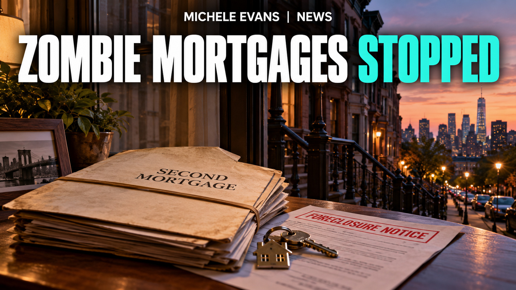 New York row house and old mortgage papers for a consumer protection story
